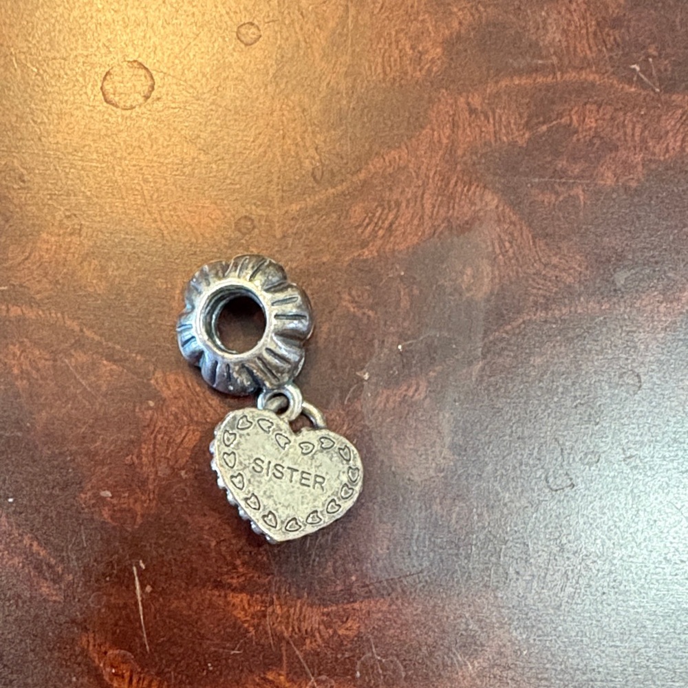 Pandora Silver Heart Sister Charm